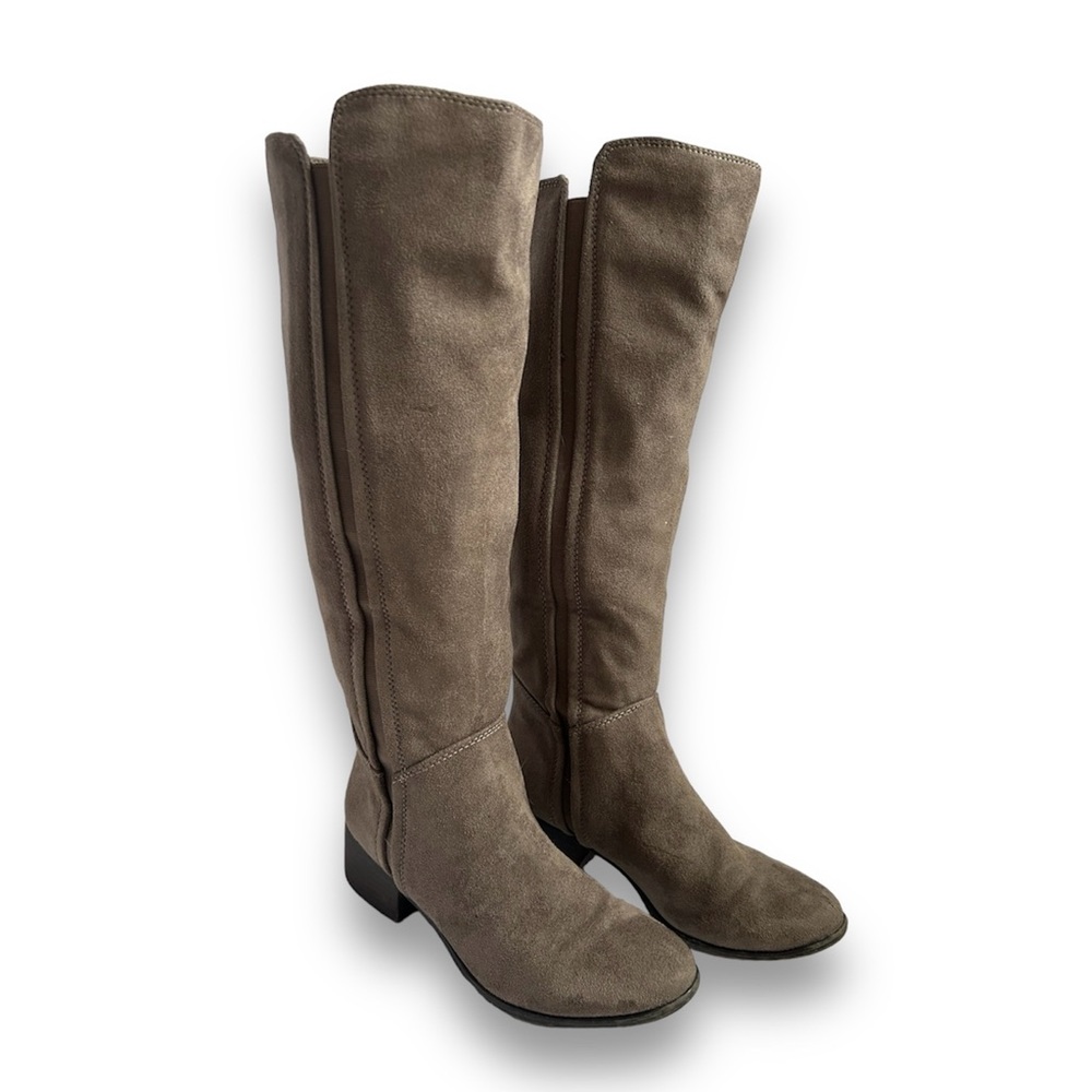 Knee High Faux Suede Riding Boots